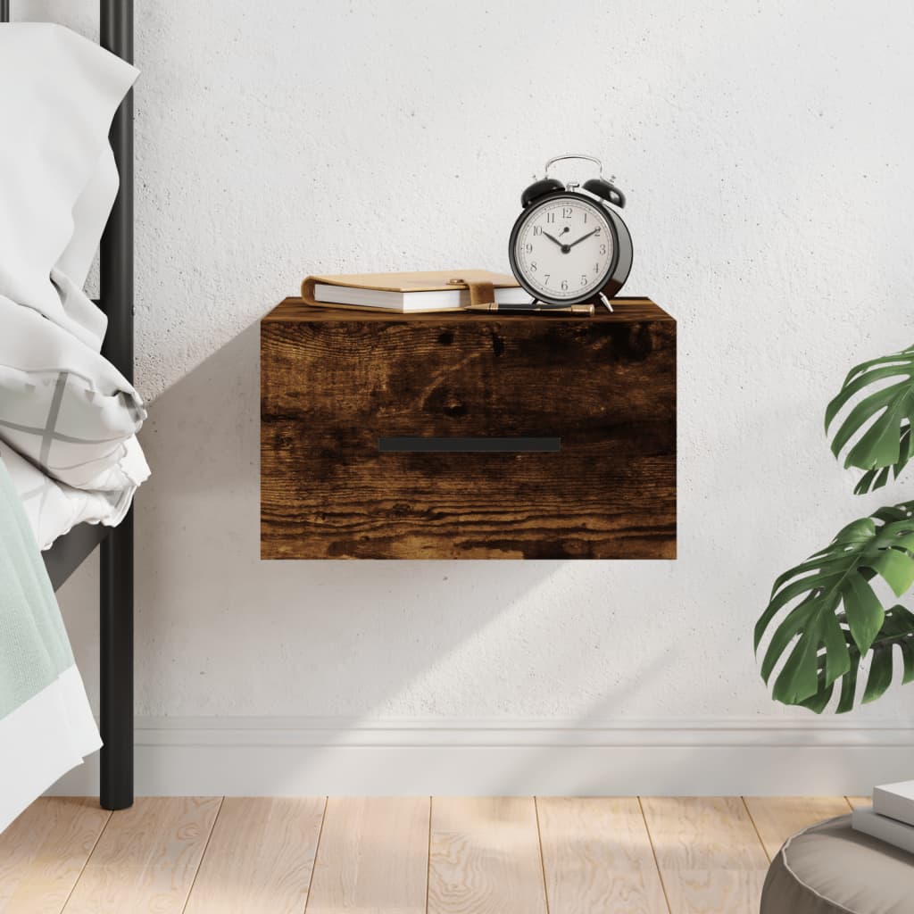 vidaXL Wall-mounted Bedside Cabinet Smoked Oak 35x35x20 cm