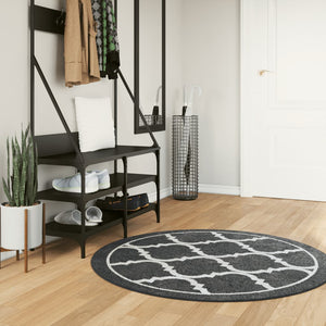 vidaXL Rug Washable Black and White Ç? 120 cm Anti Slip