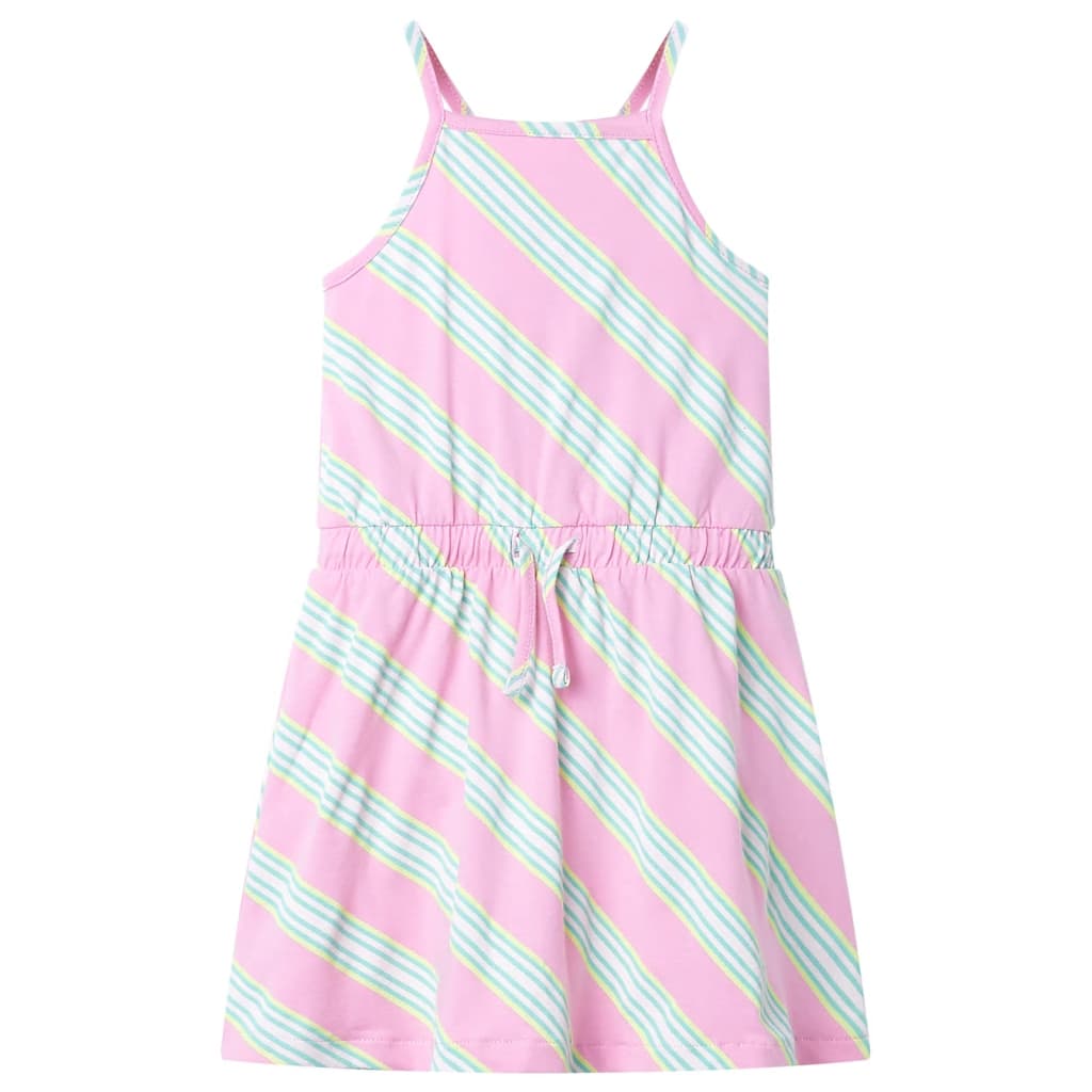 Kids' Dress with Drawstring Sleeveless Pink 116