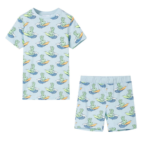 Kids' Pyjamas with Short Sleeves Light Blue 128