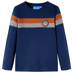 Kids' T-shirt with Long Sleeves Navy Blue 128