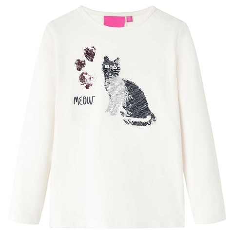 Kids' T-shirt with Long Sleeves Ecru 140