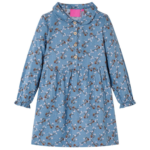 Kids' Dress with Long Sleeves Petrol 140