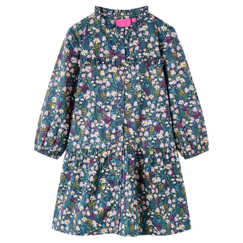 Kids' Dress with Long Sleeves Dark Blue 104