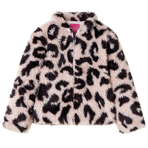 Kids' Coat Faux Fur Light Pink 140