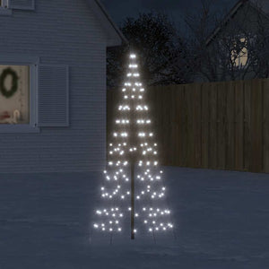 vidaXL LED Christmas Tree on Flagpole 200 LEDs Cold White 180 cm