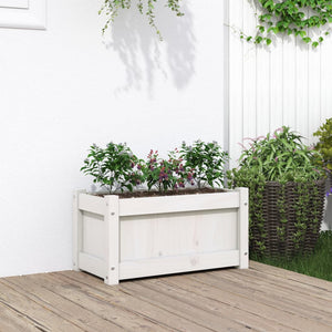 vidaXL Garden Planter White 60x31x31 cm Solid Wood Pine