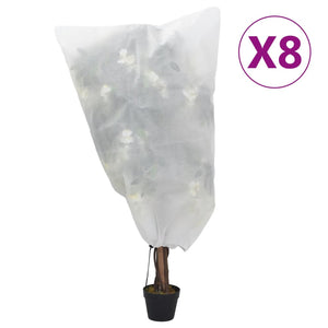 vidaXL Plant Fleece Covers with Drawstring 8 pcs 70 g/m¶ý 0.8x0.8 m