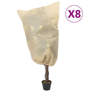 vidaXL Plant Fleece Covers with Drawstring 8 pcs 70 g/m¶ý 0.8x0.8 m