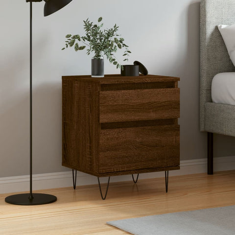 vidaXL Bedside Cabinet Brown Oak 40x35x50 cm Engineered Wood