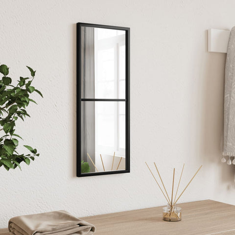 vidaXL Wall Mirror Black 20x50 cm Rectangle Iron