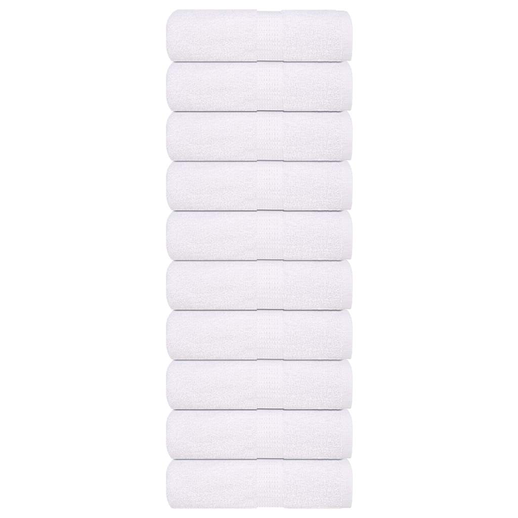 vidaXL Guest Towels 10 pcs White 30x50 cm 360 gsm 100% Cotton