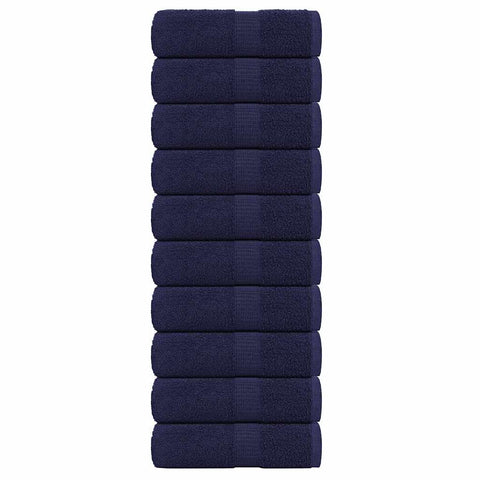 vidaXL Guest Towels 10 pcs Navy Blue 30x50 cm 360 gsm 100% Cotton