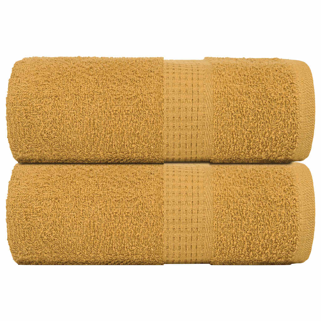 vidaXL Soap Towels 2 pcs Gold 30x30 cm 360 gsm 100% Cotton