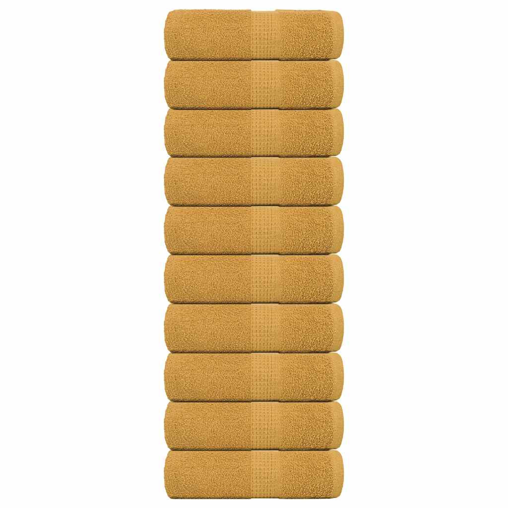 vidaXL Guest Towels 10 pcs Gold 30x50 cm 360 gsm 100% Cotton