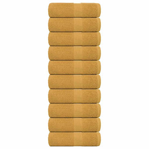 vidaXL Guest Towels 10 pcs Gold 30x50 cm 360 gsm 100% Cotton