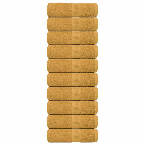 vidaXL Guest Towels 10 pcs Gold 30x50 cm 360 gsm 100% Cotton