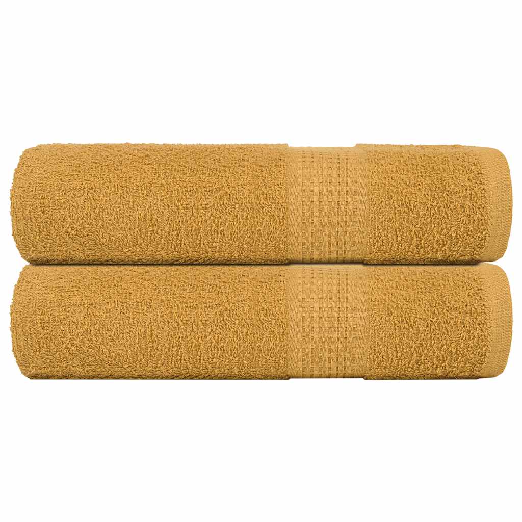 vidaXL Shower Towels 2 pcs Gold 70x140 cm 360 gsm 100% Cotton