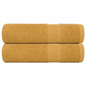 vidaXL Shower Towels 2 pcs Gold 70x140 cm 360 gsm 100% Cotton