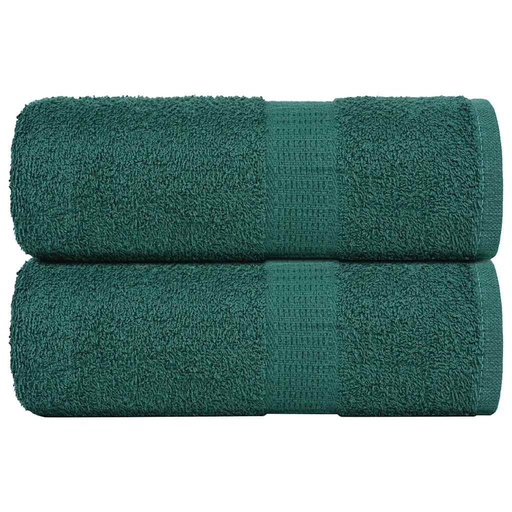 vidaXL Guest Towels 2 pcs Green 30x50 cm 360 gsm 100% Cotton