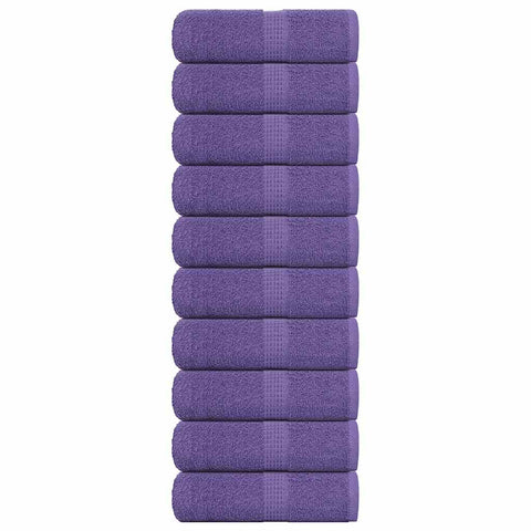 vidaXL Guest Towels 10 pcs Purple 30x50 cm 360 gsm 100% Cotton