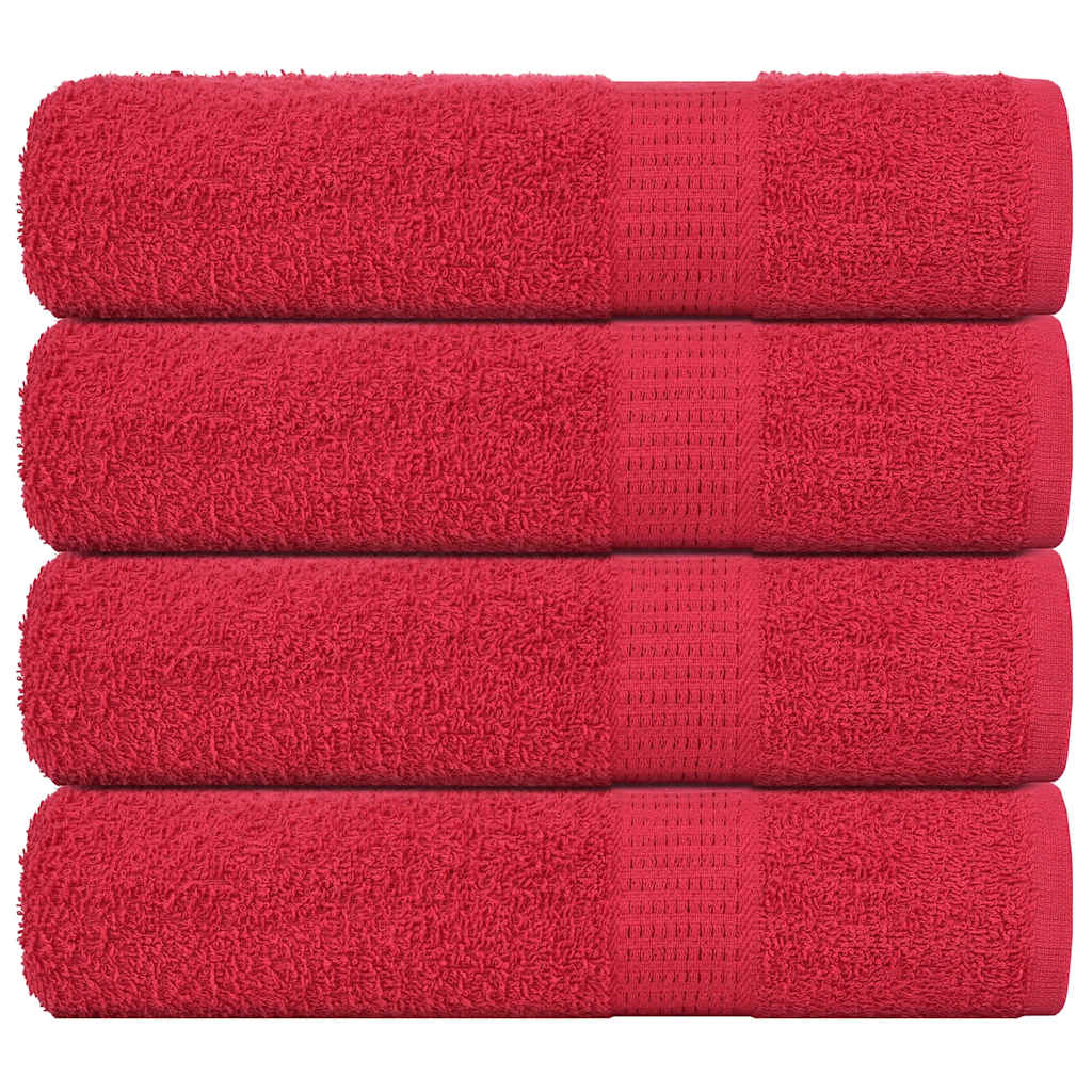 vidaXL Hand Towels 4 pcs Red 50x100 cm 360 gsm 100% Cotton