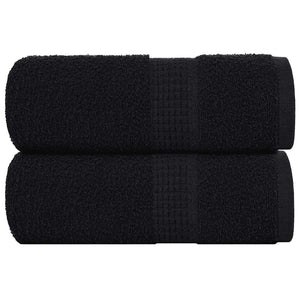 vidaXL Soap Towels 2 pcs Black 30x30 cm 360 gsm 100% Cotton