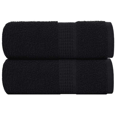 vidaXL Soap Towels 2 pcs Black 30x30 cm 360 gsm 100% Cotton