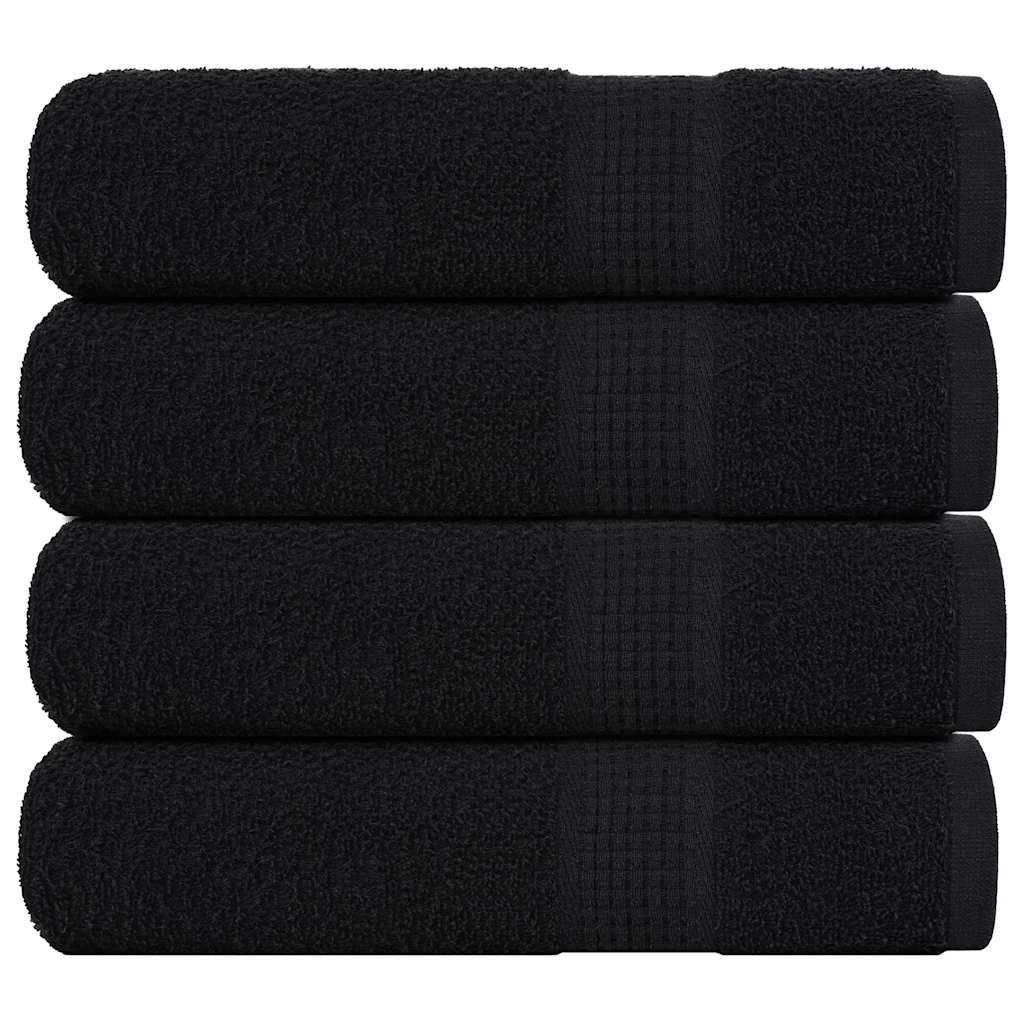 vidaXL Shower Towels 4 pcs Black 70x140 cm 360 gsm 100% Cotton