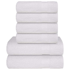 vidaXL 6 Piece Towel Set White 360 gsm 100% Cotton