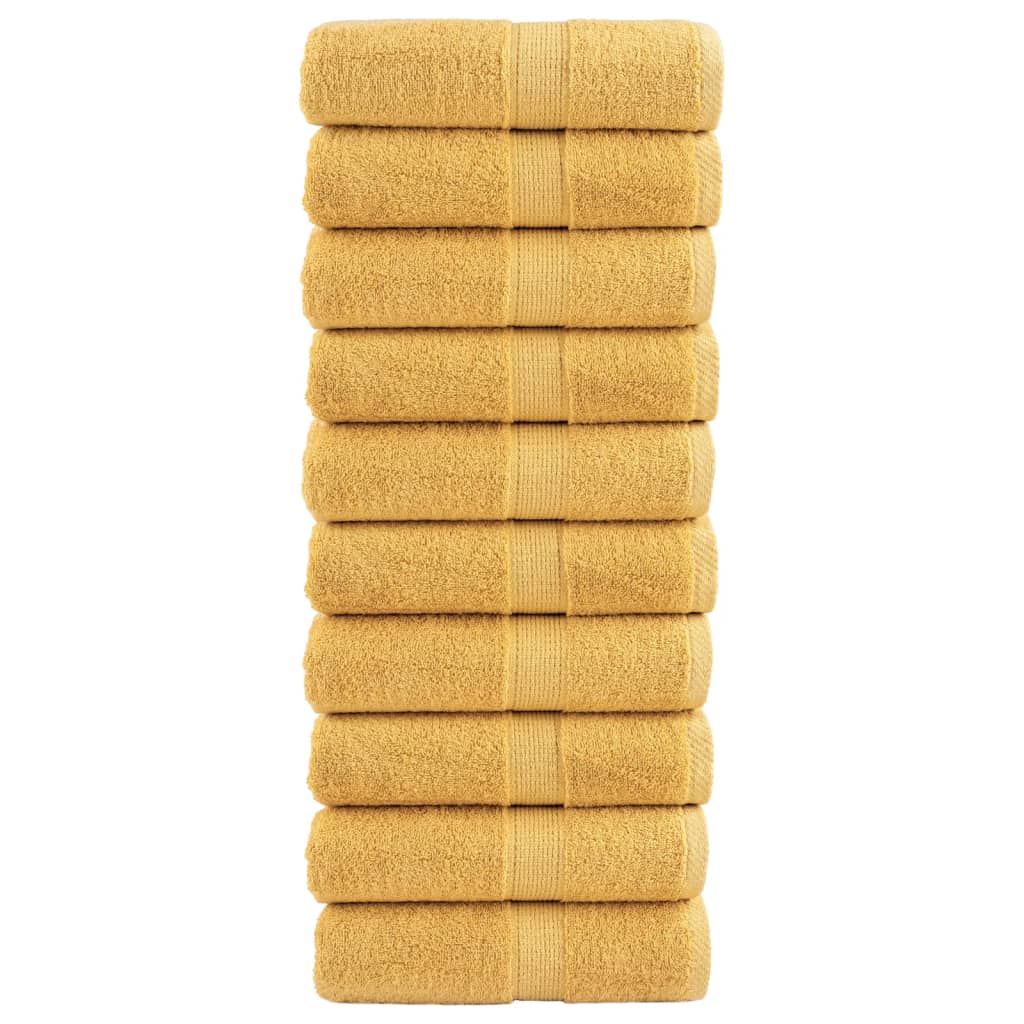 vidaXL Premium Soap Towels SOLUND 10pcs Gold 30x30cm 600gsm