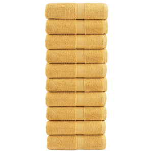 vidaXL Premium Soap Towels SOLUND 10pcs Gold 30x30cm 600gsm