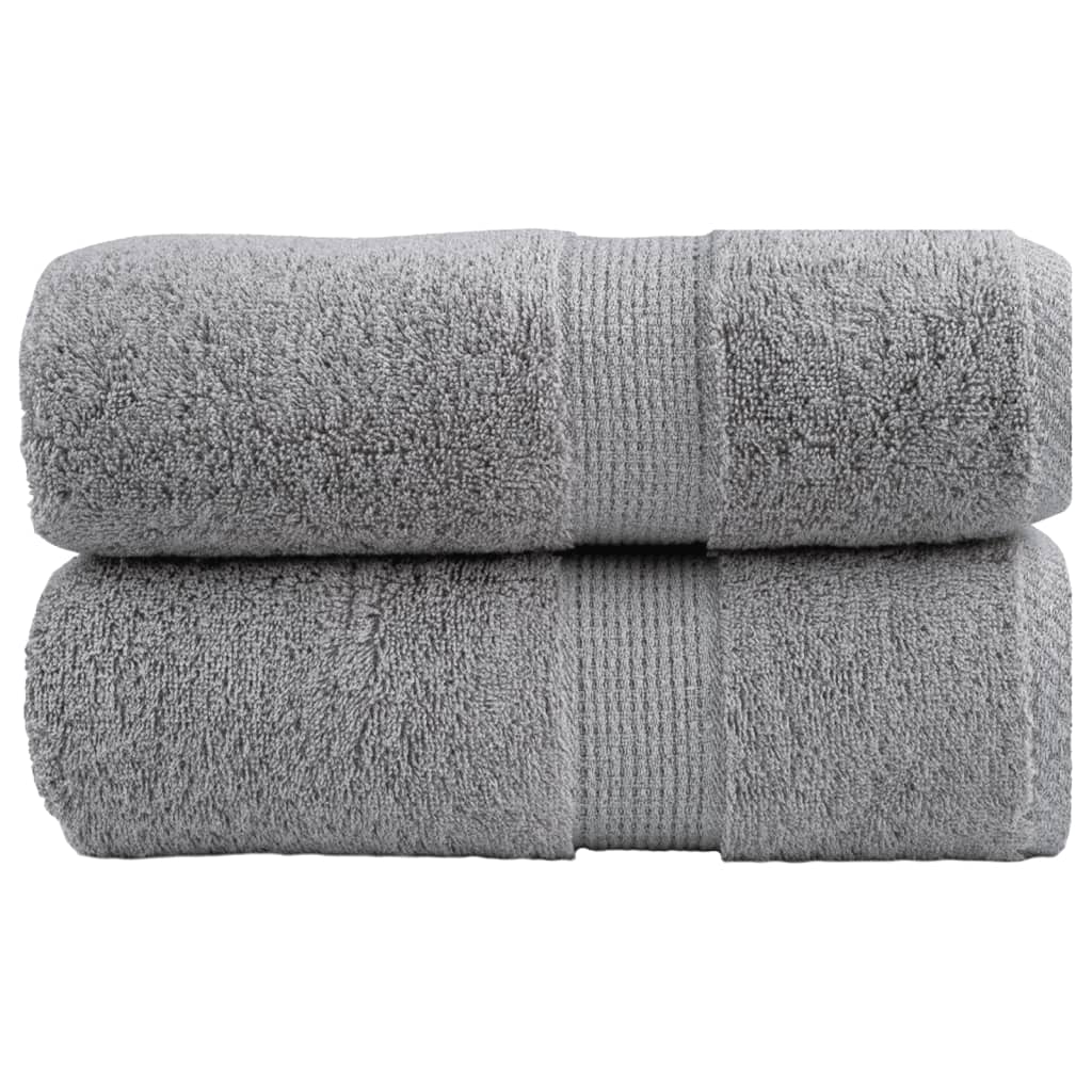 vidaXL Premium Guest Towels SOLUND 2pcs Grey 30x50cm 600gsm