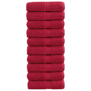 vidaXL Premium Soap Towels SOLUND 10 pcs Red 30x30 cm 600 gsm