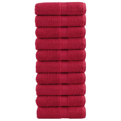 vidaXL Premium Soap Towels SOLUND 10 pcs Red 30x30 cm 600 gsm