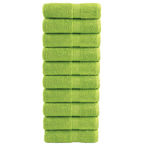 vidaXL Premium Soap Towels SOLUND 10 pcs Apple Green 30x30 cm 600 gsm