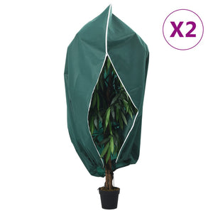 vidaXL Plant Fleece Covers with Zip 2 pcs 70 g/m¶ý 1.55x1.55 m