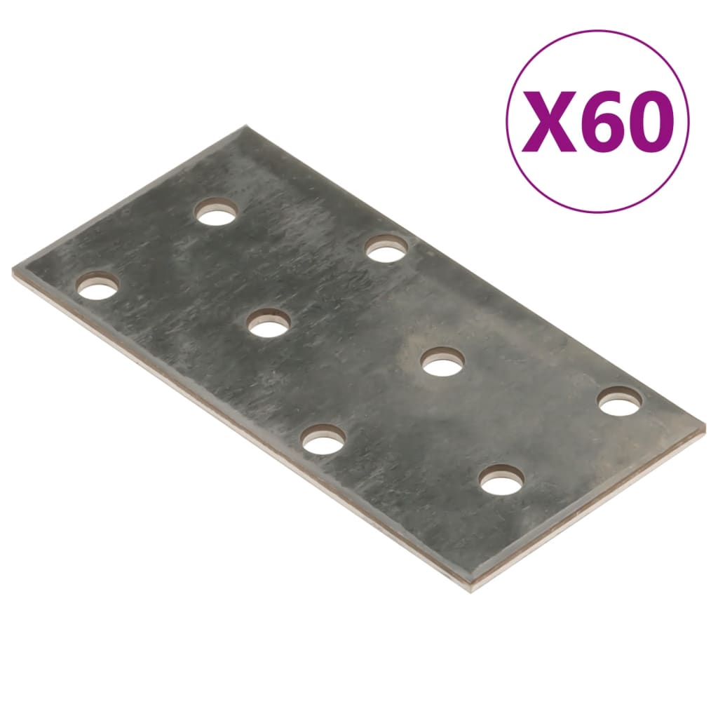 vidaXL Perforated Plates 60 pcs 2 mm 80x40 mm Galvanised Steel