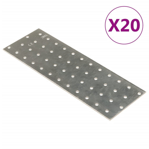 vidaXL Perforated Plates 20 pcs 2 mm 240x80 mm Galvanised Steel