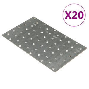 vidaXL Perforated Plates 20 pcs 2 mm 200x120 mm Galvanised Steel