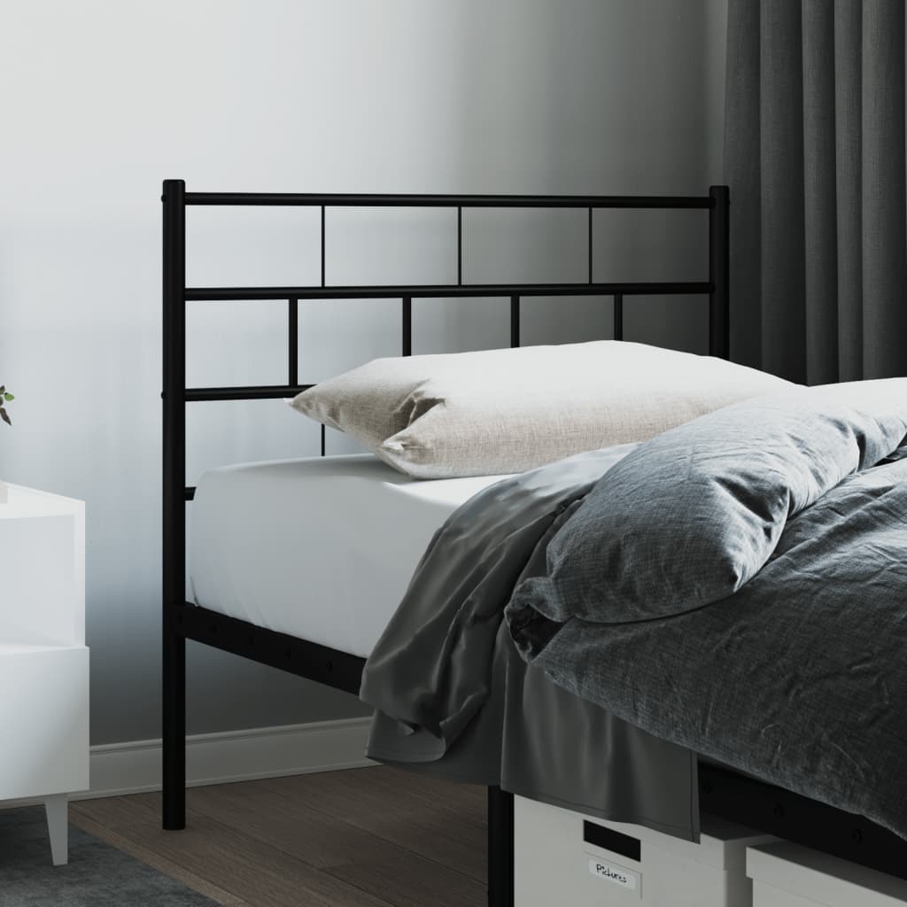 vidaXL Metal Headboard Black 90 cm