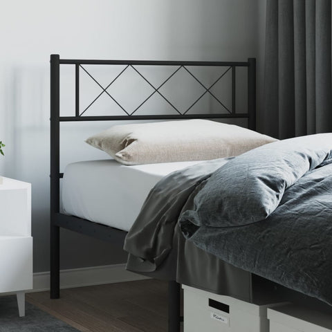 vidaXL Metal Headboard Black 90 cm