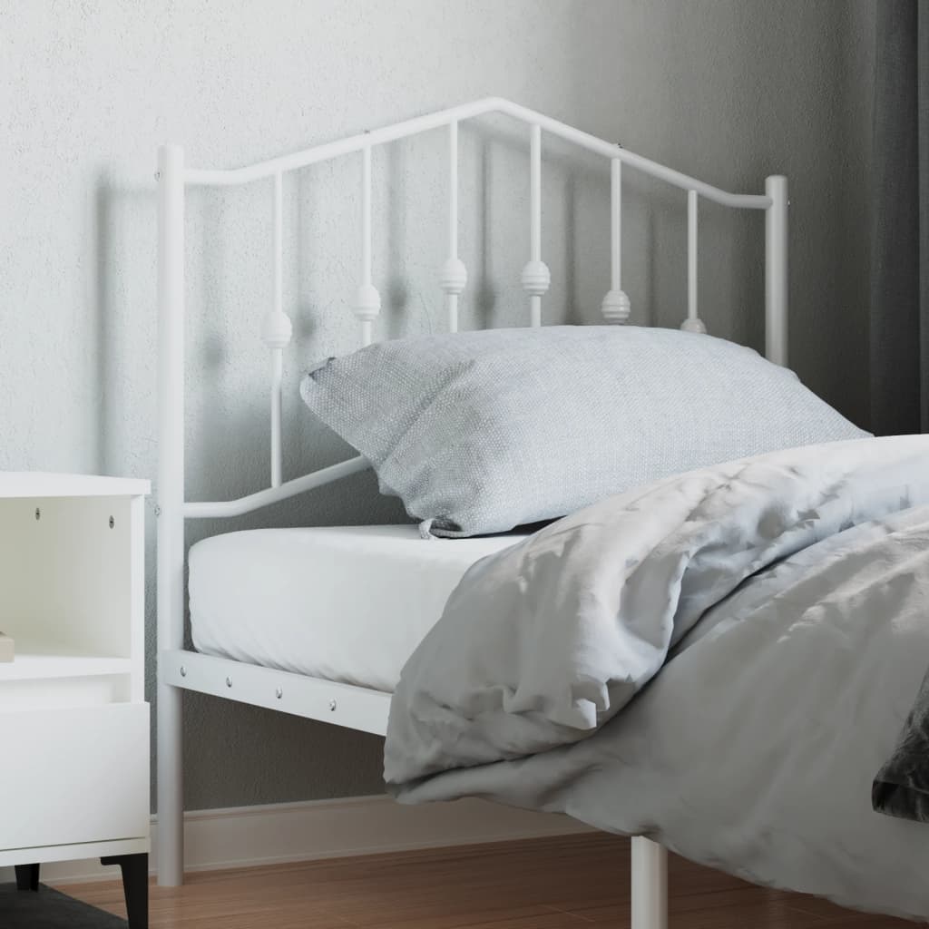 vidaXL Metal Headboard White 90 cm