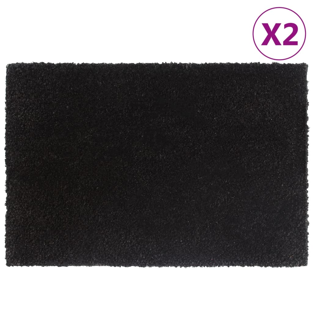 vidaXL Door Mats 2 pcs Black 40x60 cm Tufted Coir