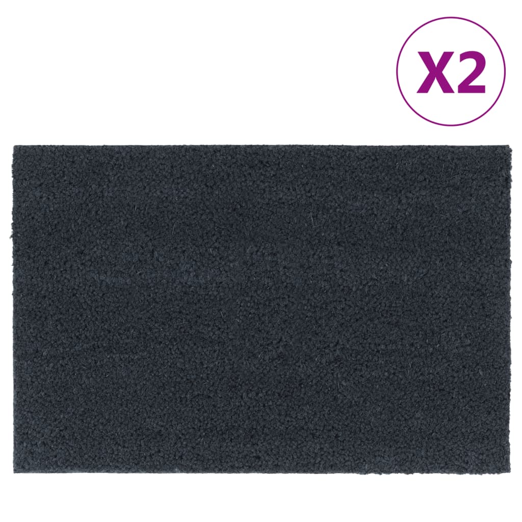 vidaXL Door Mats 2 pcs Dark Grey 40x60 cm Tufted Coir