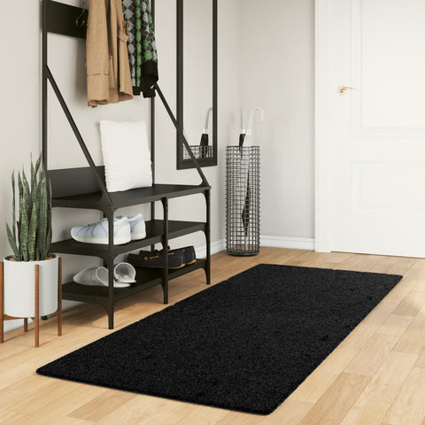 vidaXL Shaggy Rug PAMPLONA High Pile Modern Black 80x200 cm