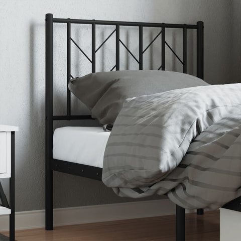 vidaXL Metal Headboard Black 75 cm