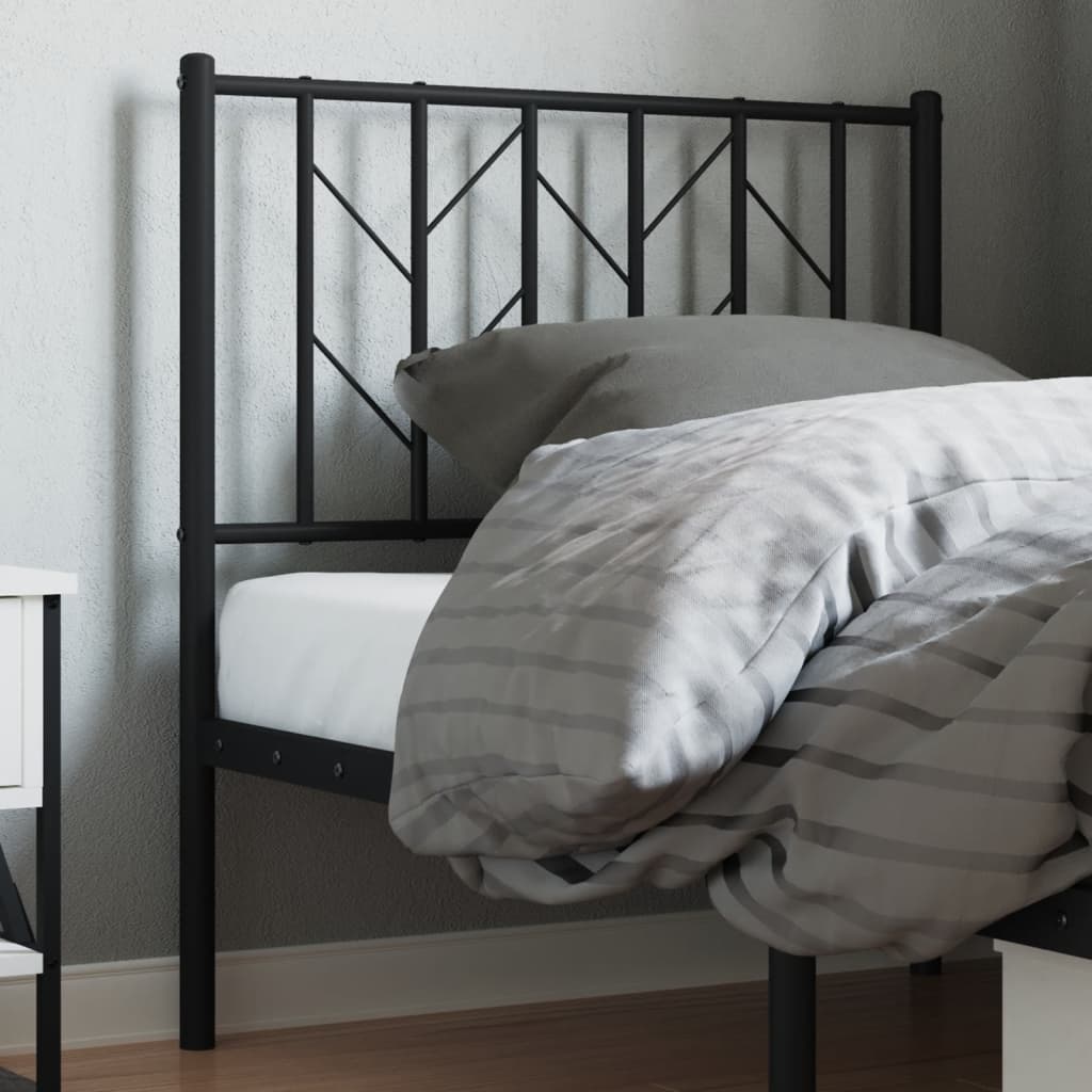 vidaXL Metal Headboard Black 80 cm