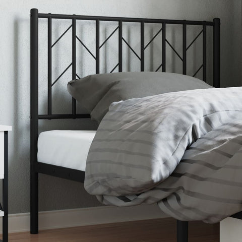 vidaXL Metal Headboard Black 90 cm