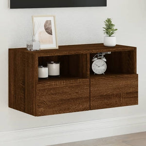 vidaXL TV Wall Cabinet Brown Oak 60x30x30 cm Engineered Wood